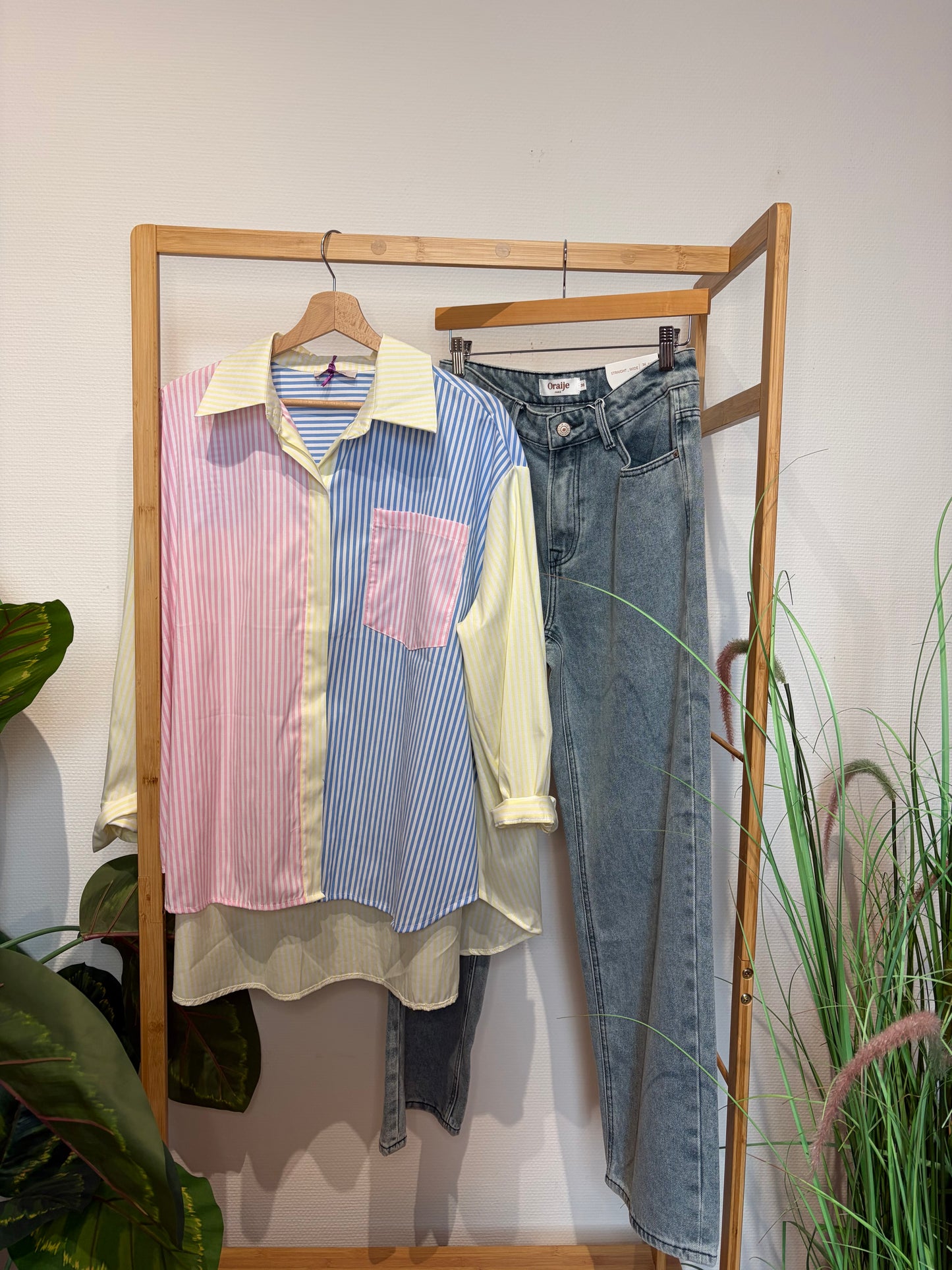 Chemise rayée pastel