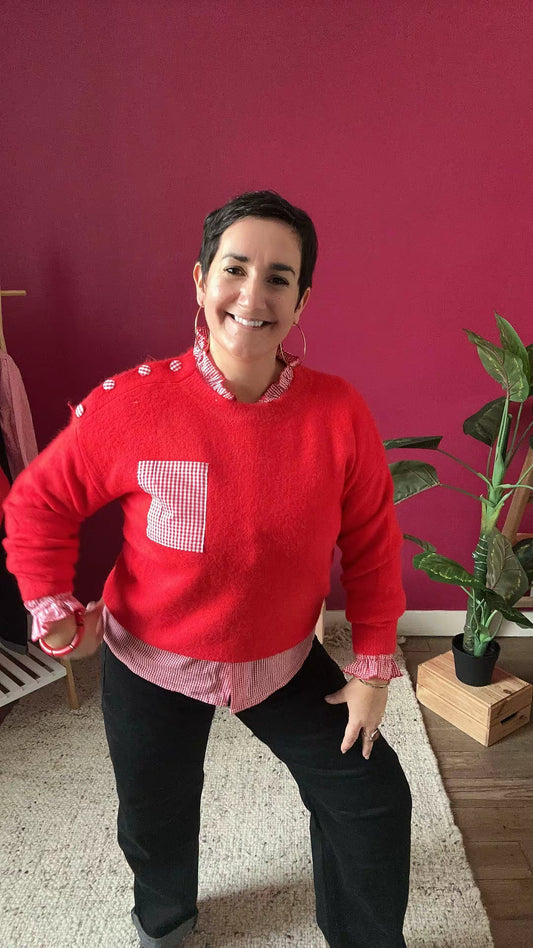 Pull Rouge Vichy