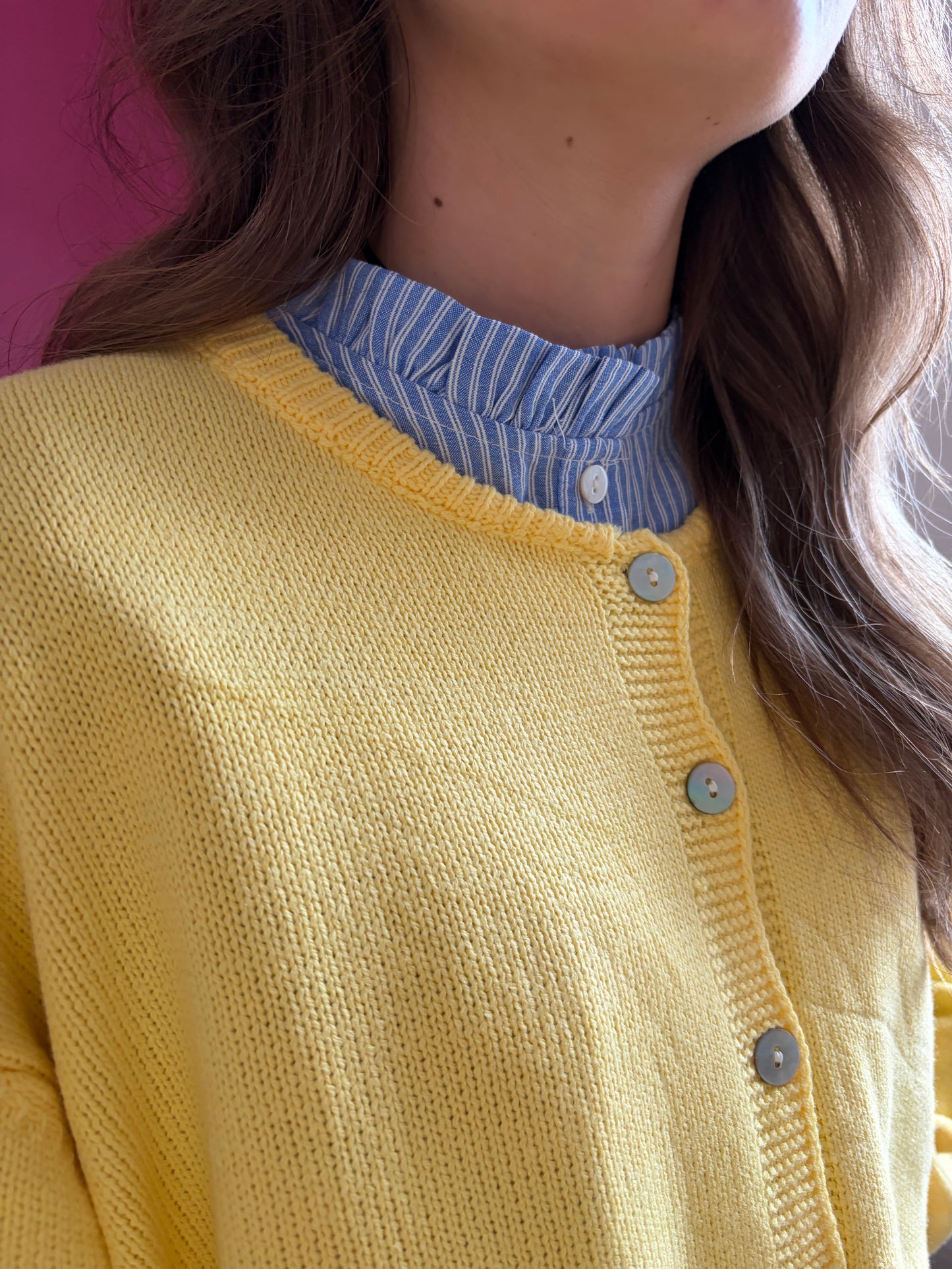 Gilet Emily fine maille jaune