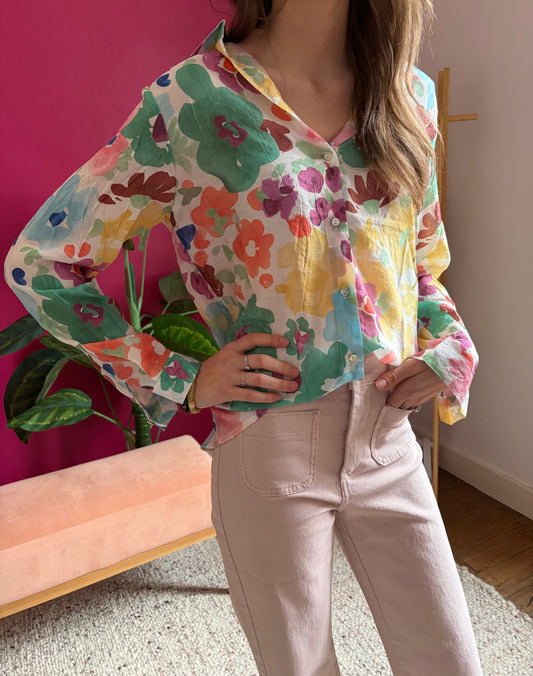 Chemise fleurs colorées