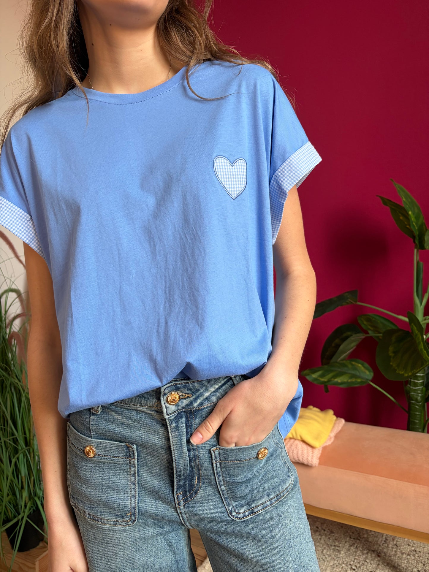 T-shirt coeur vichy