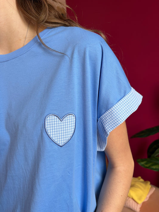 T-shirt coeur vichy