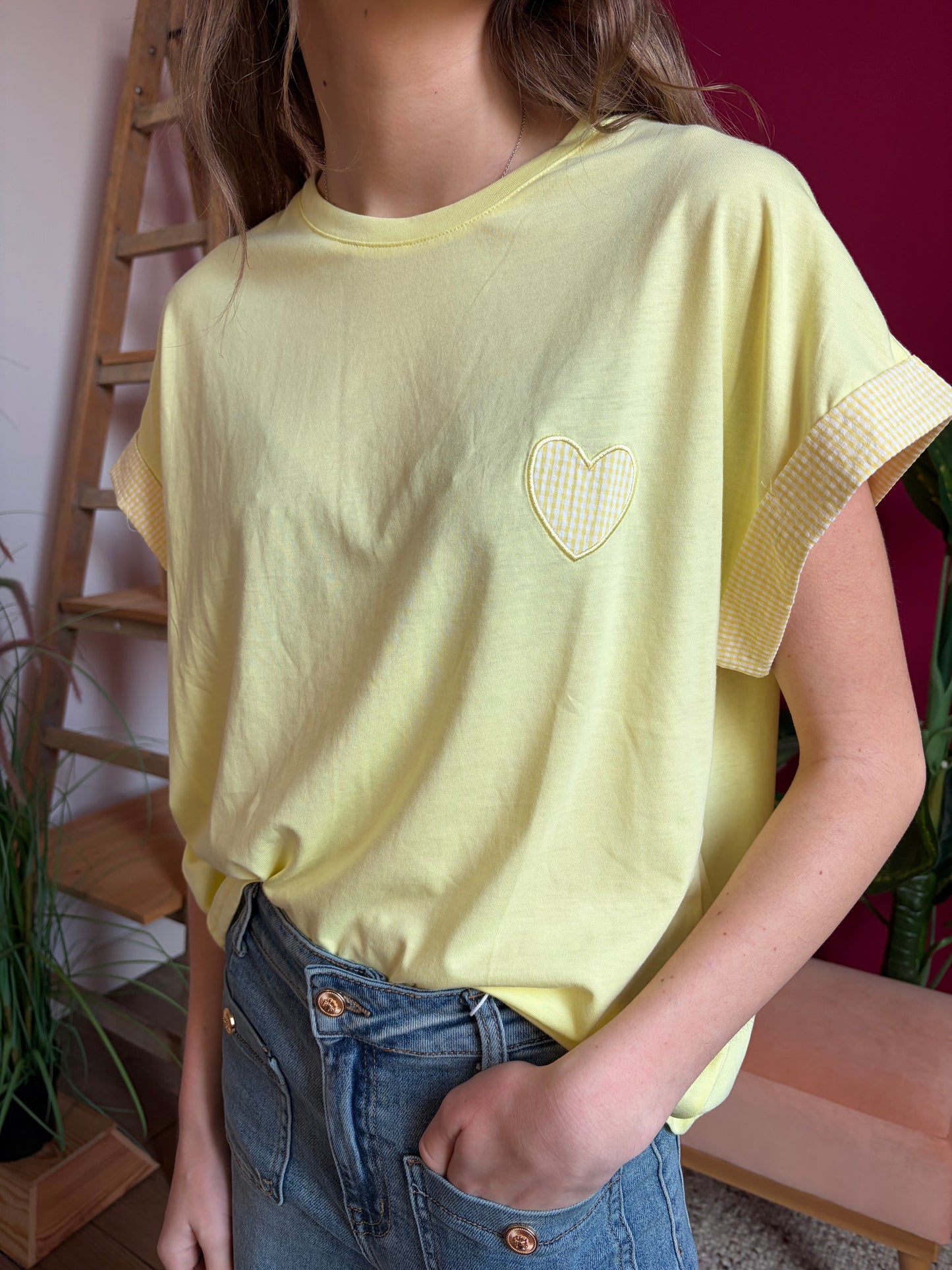 T-shirt coeur vichy