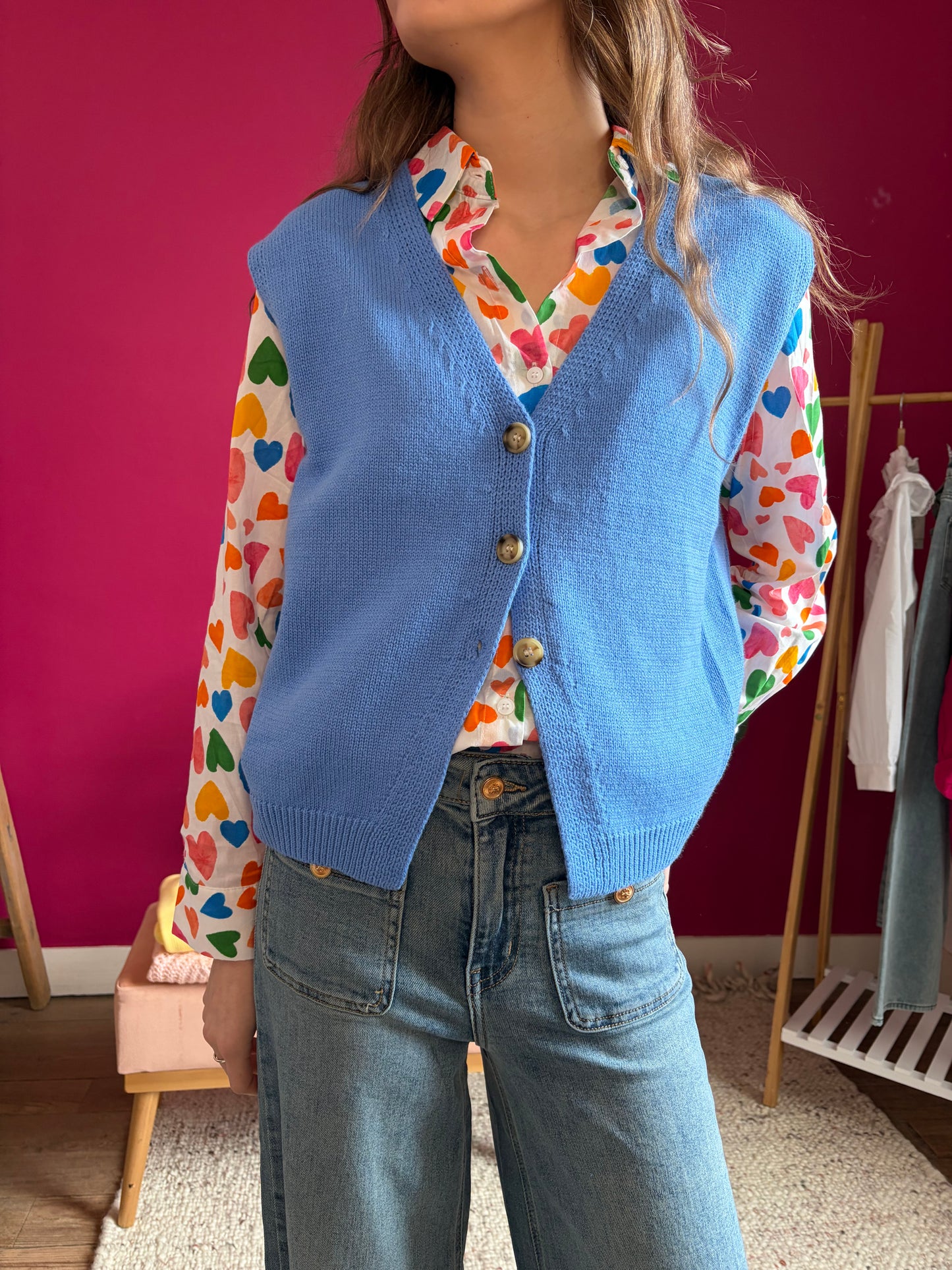 Gilet sans manche bleu