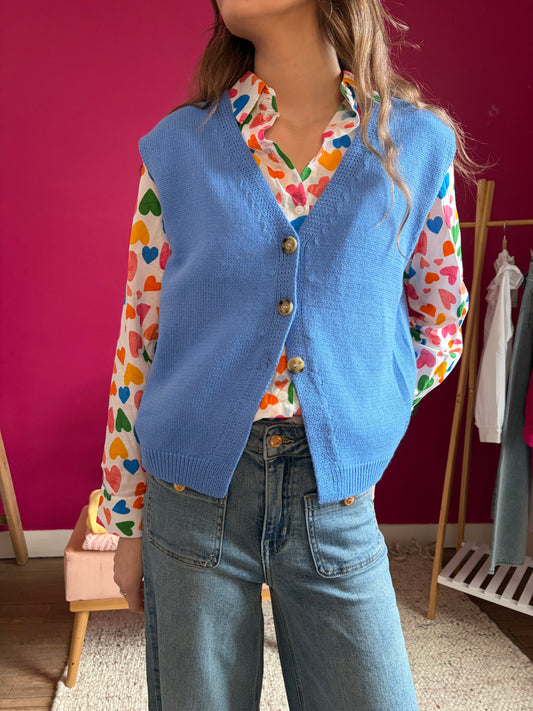 Gilet sans manche bleu