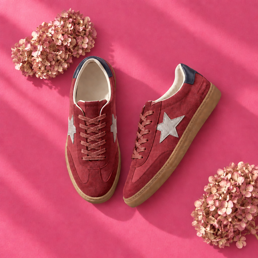 Nouveau visuel CHAUSSURES sur fond framboise clair