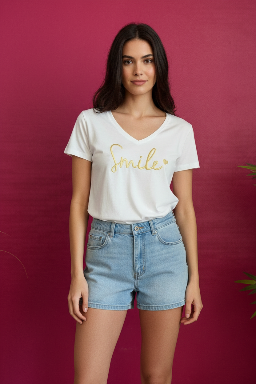 T-shirt Smile avec short sans poches