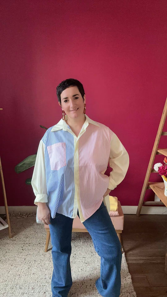 Chemise rayée pastel