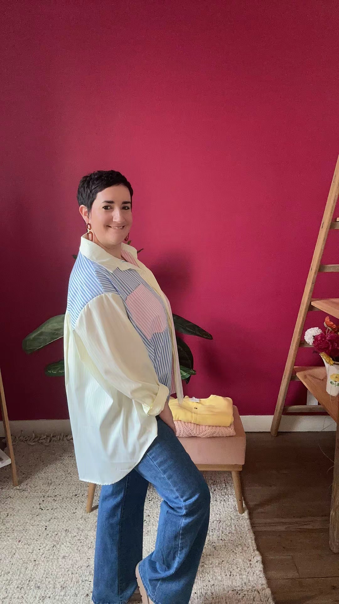 Chemise rayée pastel